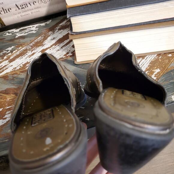 Faded Glory Heeled Mule Booties Bronze Metallic Cowgirl Western Vintage - Picture 5 of 11